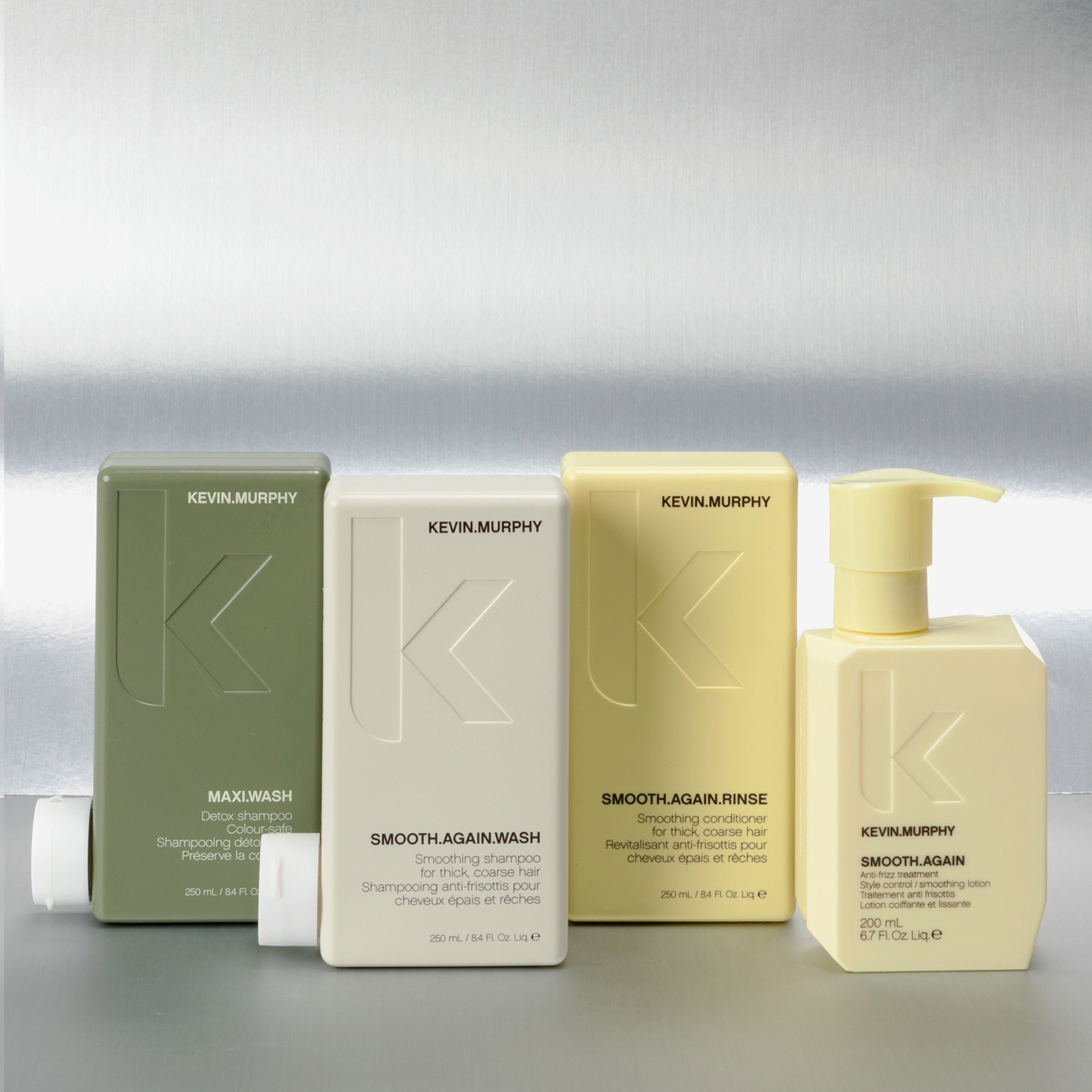 Kevin Murphy frizz control hair products with MAXI.WASH and SMOOTH.AGAIN series